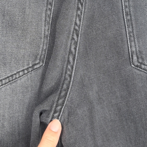 Cloth & Stone Size 25 Distressed Straight Leg Jeans Raw Hem Legacy Wash Black - Picture 3 of 15